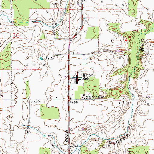 Topographic Map of Knox Elementary School, OH