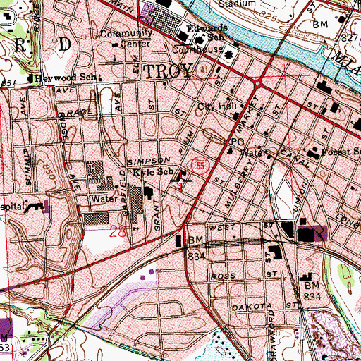 Topographic Map of Kyle Elementary School, OH