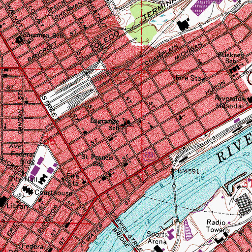 Topographic Map of Lagrange Elementary School, OH