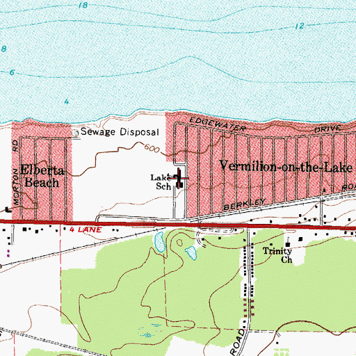 Topographic Map of Lake Elementary School, OH