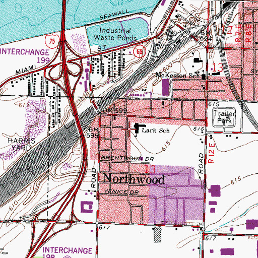 Topographic Map of Lark Elementary School, OH