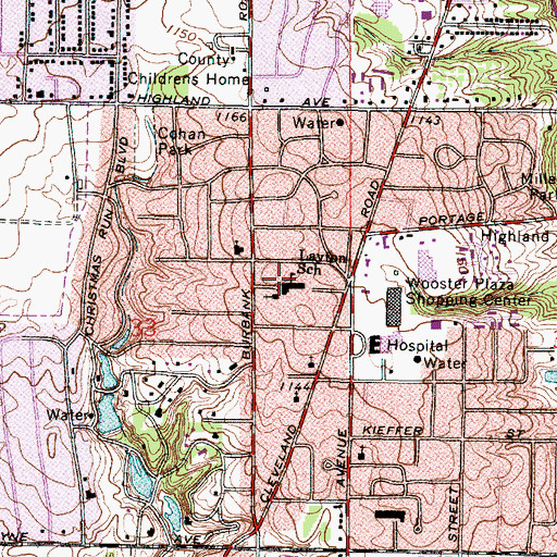Topographic Map of Layton Elementary School, OH