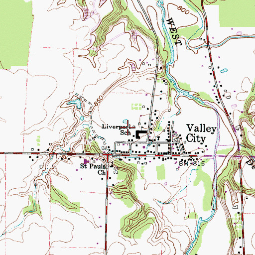 Topographic Map of Liverpool Elementary School, OH