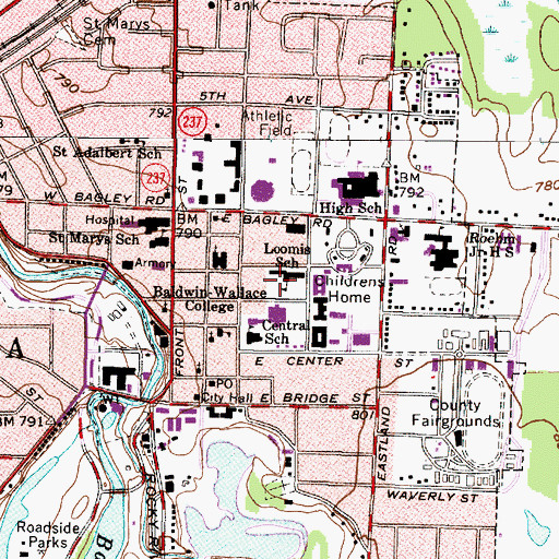 Topographic Map of Loomis Elementary School, OH