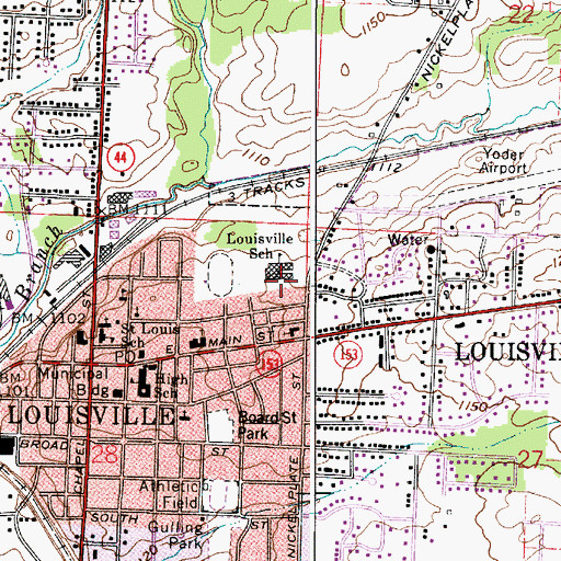 Topographic Map of Louisville Elementary School, OH