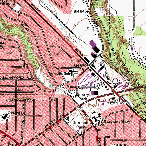 Topographic Map of Lowden Elementary School, OH