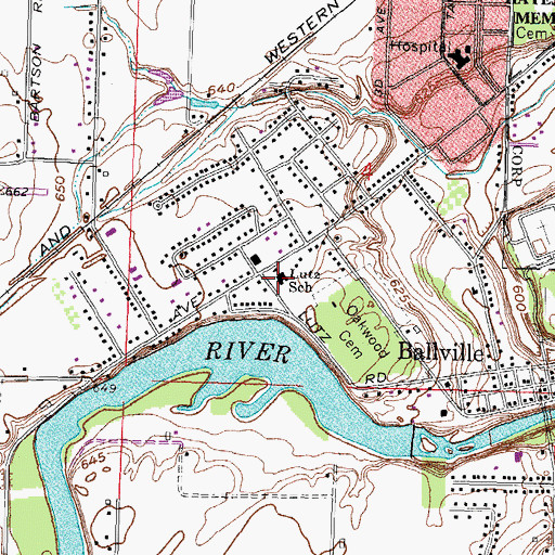 Topographic Map of Lutz Elementary School, OH