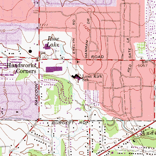 Topographic Map of Lynn Kirk Elementary School, OH