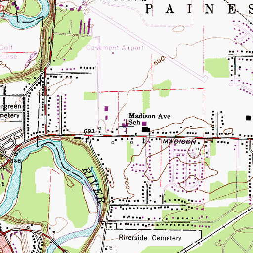 Topographic Map of Madison Avenue Elementary School, OH