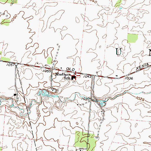 Topographic Map of Madison Rural Elementary School, OH