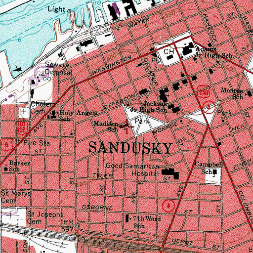 Topographic Map of Madison Elementary School, OH