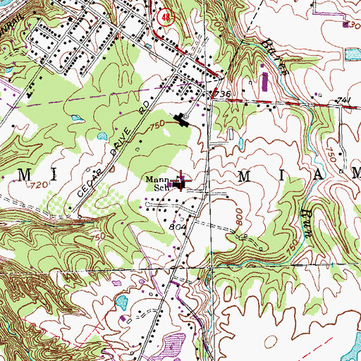 Topographic Map of Lloyd Mann Elementary School, OH