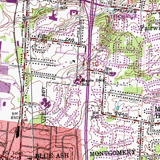 Topographic Map of Maple Dale Elementary School, OH