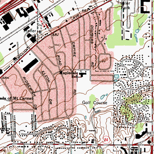 Topographic Map of Mapledale Elementary School (historical), OH