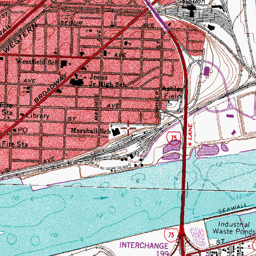 Topographic Map of Marshall Elementary School, OH