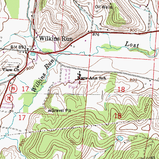 Topographic Map of Mary Ann Elementary School, OH