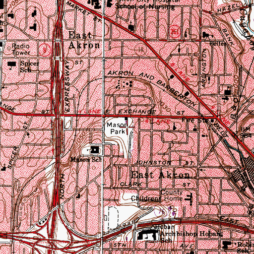 Topographic Map of Mason Community Learning Center, OH