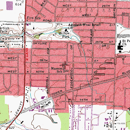 Topographic Map of Masson Elementary School, OH
