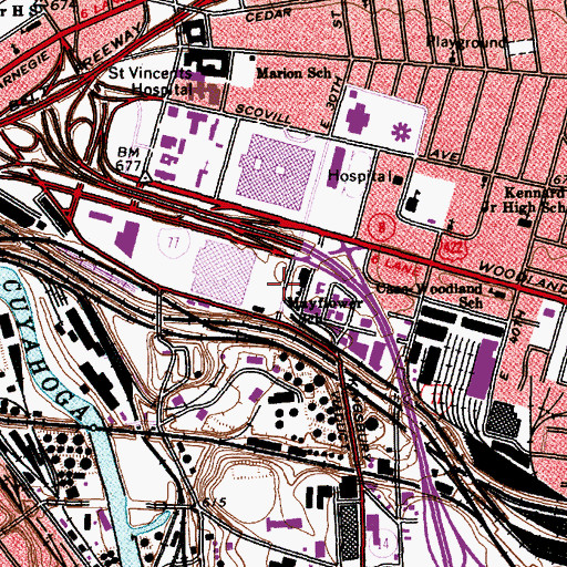 Topographic Map of Mayflower Elementary School, OH