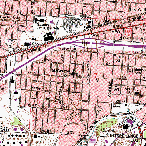 Topographic Map of McGregor Elementary School, OH
