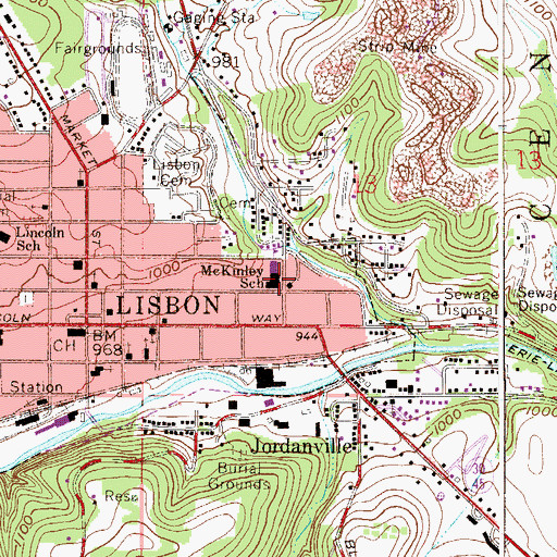 Topographic Map of McKinley Elementary School, OH