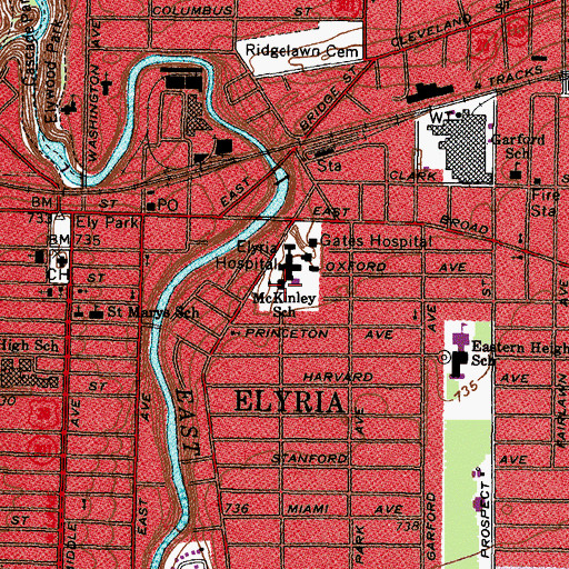 Topographic Map of McKinley Elementary School, OH