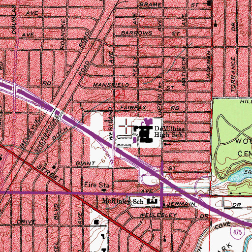 Topographic Map of McKinley Elementary School, OH