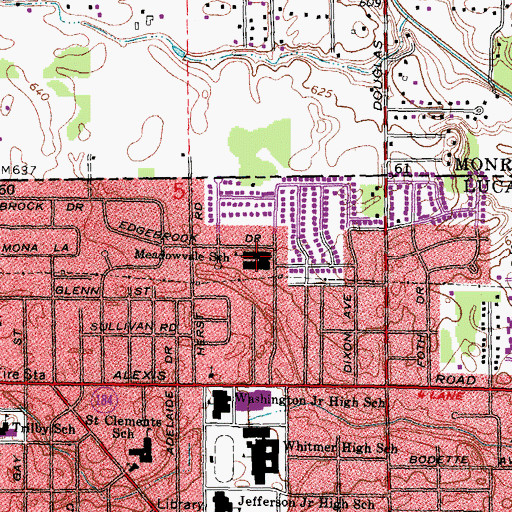 Topographic Map of Meadowvale Elementary School, OH