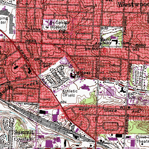 Topographic Map of Midway Elementary School, OH