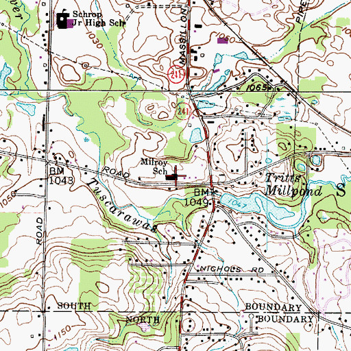 Topographic Map of Chapel Hill Christian School - South Campus, OH