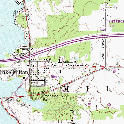 Topographic Map of Lake Milton Elementary School, OH