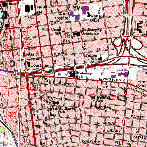 Topographic Map of Africentric Alternative School, OH