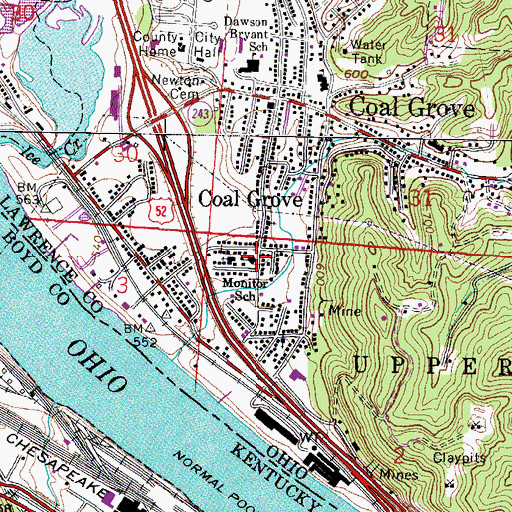 Topographic Map of Monitor Elementary School, OH