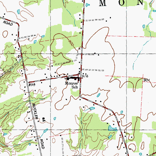 Topographic Map of Monroe Elementary School, OH