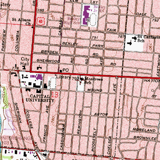Topographic Map of Montrose Elementary School, OH