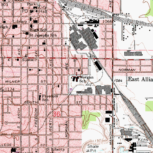 Topographic Map of Morgan Elementary School, OH