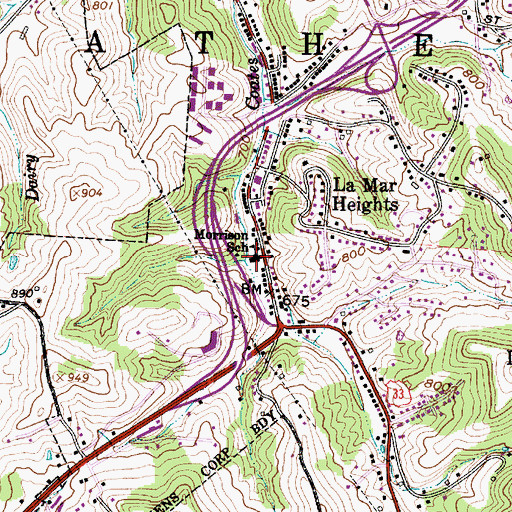 Topographic Map of Morrison Elementary School, OH