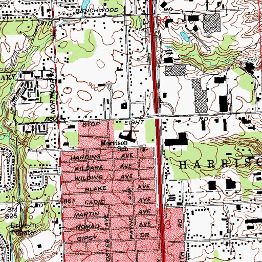 Topographic Map of Morrison Elementary School, OH