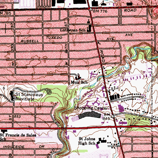 Topographic Map of John Muir Elementary School, OH
