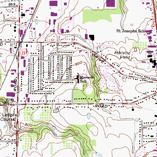Topographic Map of Helen Muraski Elementary School, OH