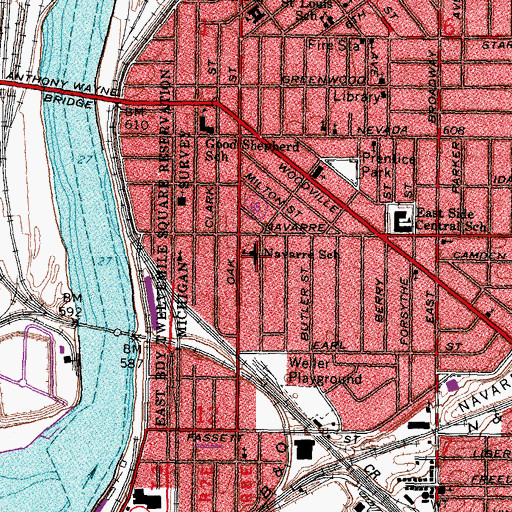 Topographic Map of Navarre Elementary School, OH