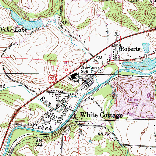 Topographic Map of Newton Elementary School, OH
