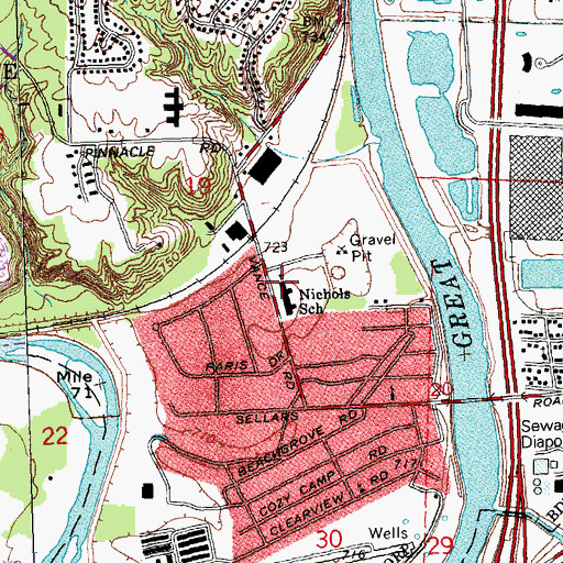 Topographic Map of Frank Nichols Elementary School, OH