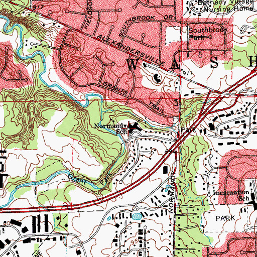 Topographic Map of Normandy Elementary School, OH