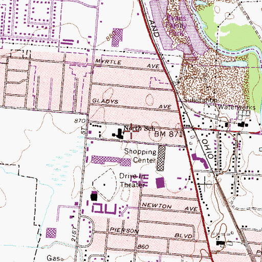 Topographic Map of North Elementary School, OH