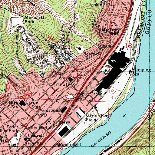 Topographic Map of North Elementary School, OH