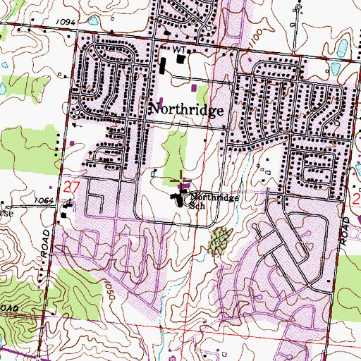 Topographic Map of Northridge Elementary School, OH