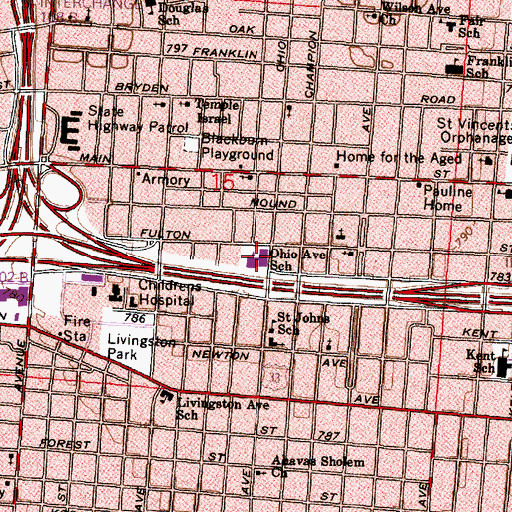 Topographic Map of Ohio Avenue Elementary School, OH