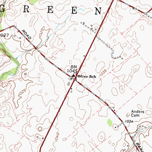 Topographic Map of Olive Elementary School, OH