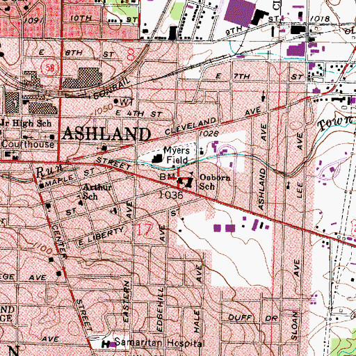 Topographic Map of Osborn Elementary School, OH